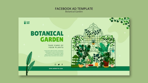Gratis PSD facebook-skabelon til botanisk have