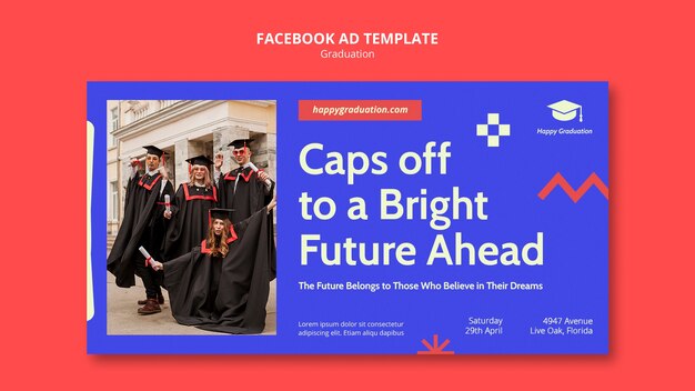 Gratis PSD facebook-skabelon til dimissionsceremoni