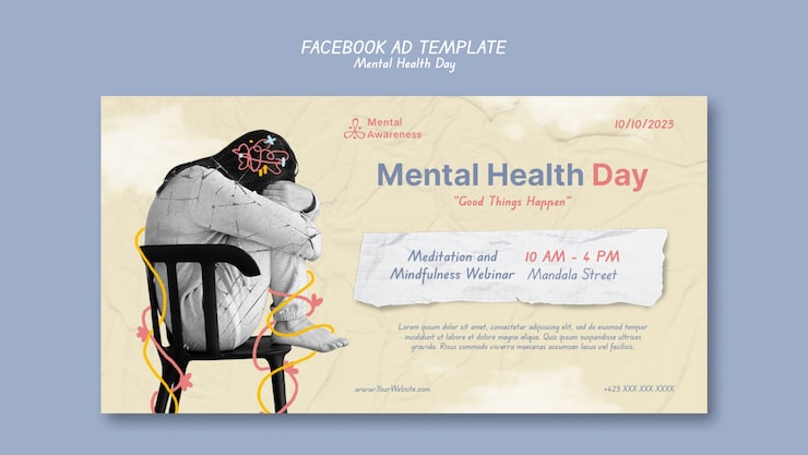 Gratis PSD facebook-skabelon til verdensdag for mental sundhed