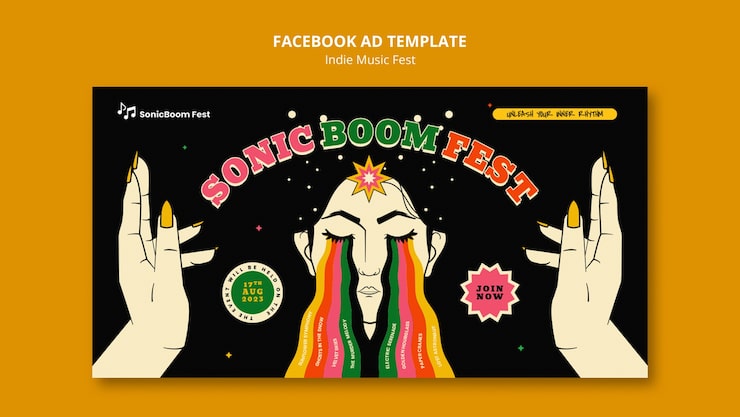 Gratis PSD facebookmall för indiemusik