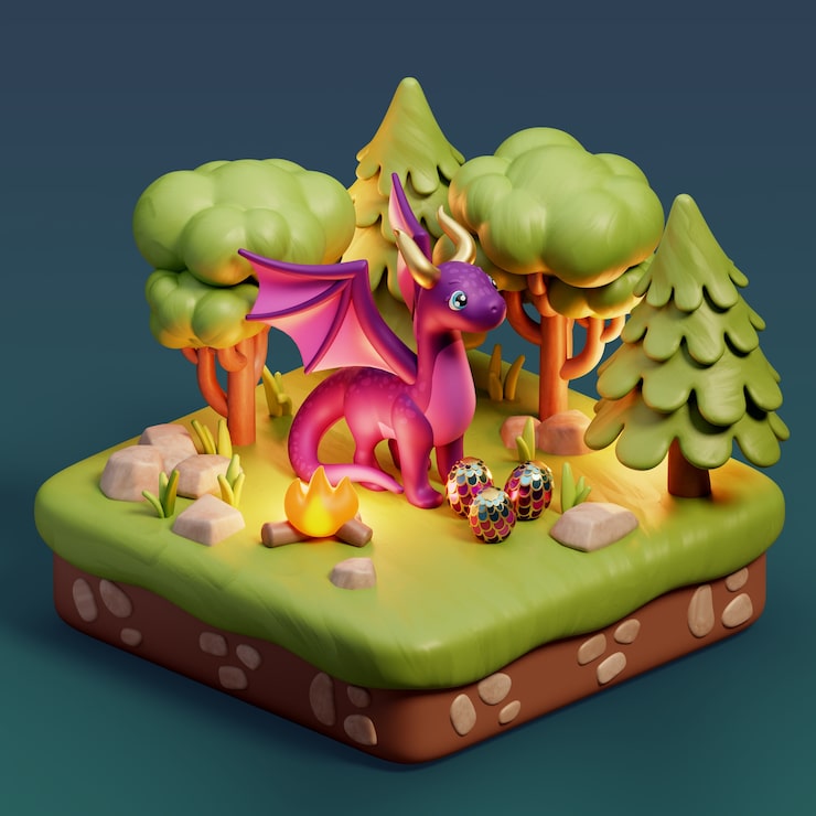 Gratis PSD fantasiscene-illustrasjon
