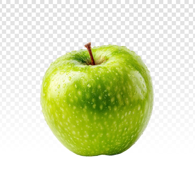 Gratis PSD färskt grönt äpple med vattendroppar