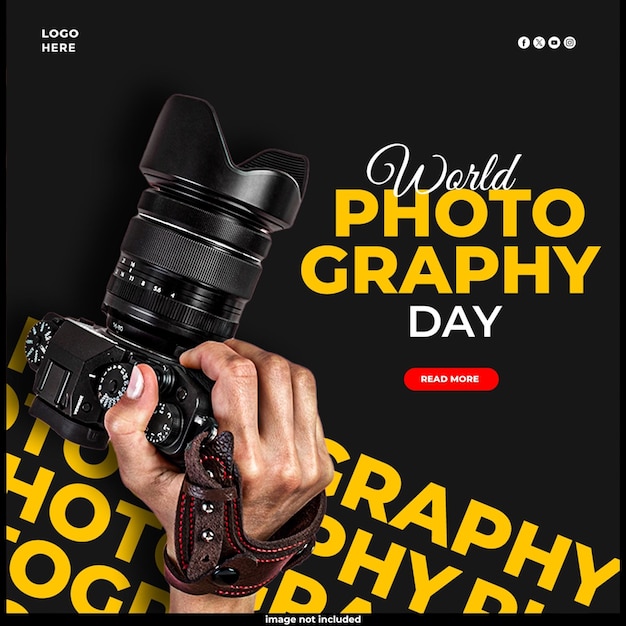 Gratis PSD fejring af world photography day