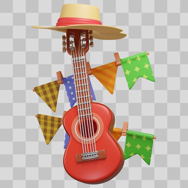 Gratis PSD festa junina gitarr och vimplar