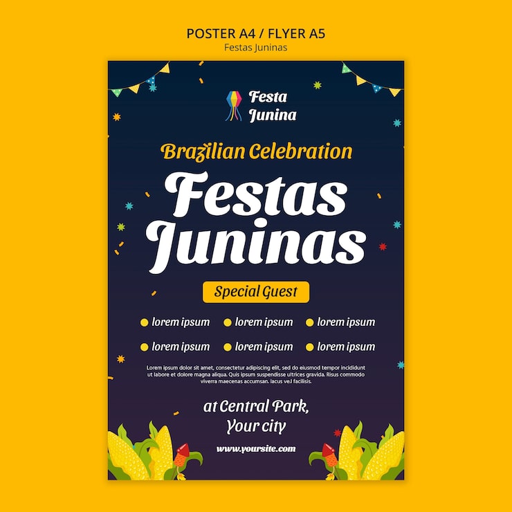 Gratis PSD festas juninas fejring – skabelon til plakat