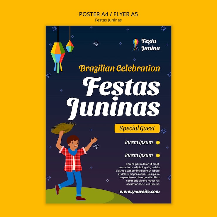 Gratis PSD festas juninas fejring – skabelon til plakat