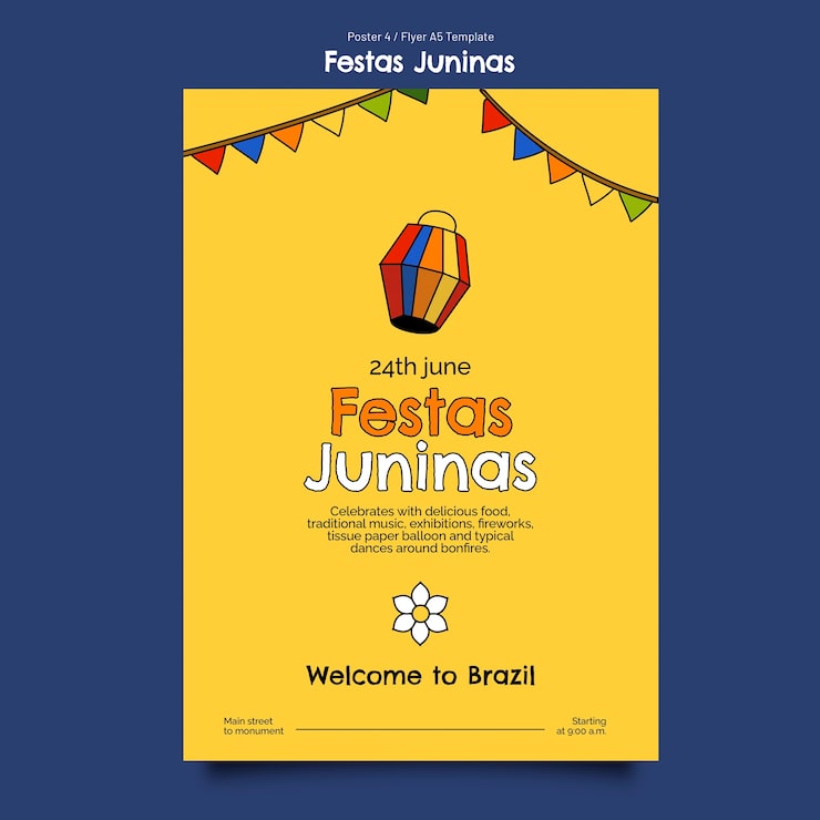 Gratis PSD festas juninas fejring – skabelon til plakat