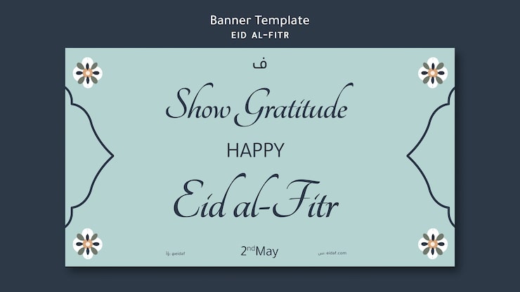 Gratis PSD flad design eid al-fitr banner skabelon