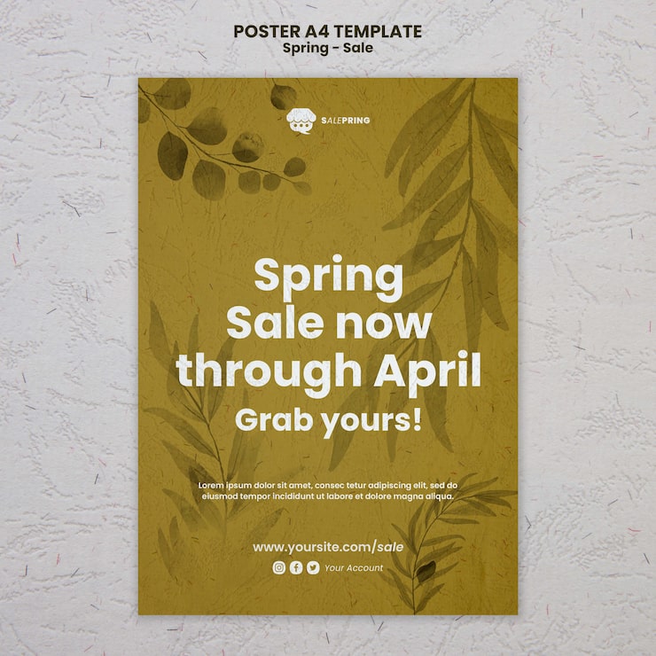 Gratis PSD flad design forårs skabelon