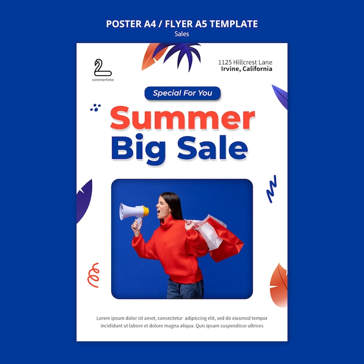 Gratis PSD flad design salgs skabelon