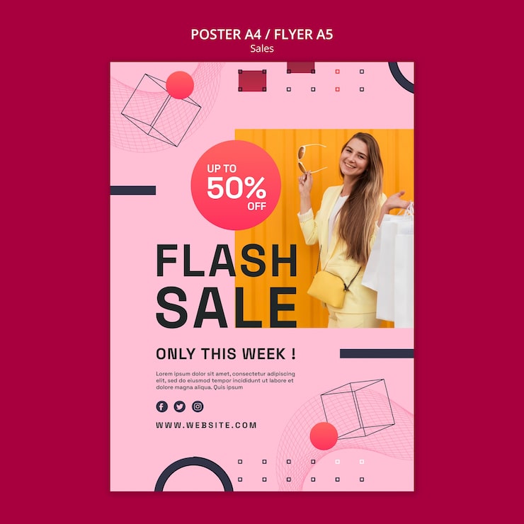 Gratis PSD flad design salgsskabelon