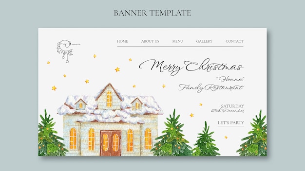 Gratis PSD flad juletema-skabelon