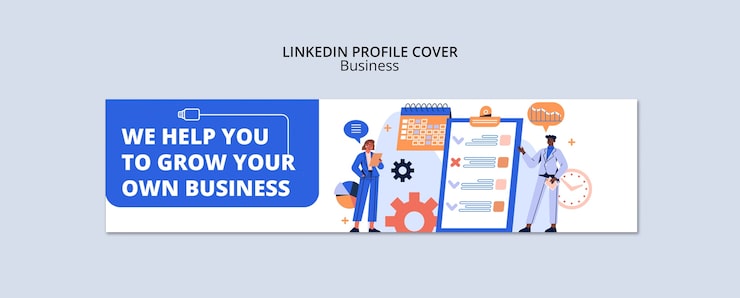 Gratis PSD fladt design business linkedin banner skabelon design