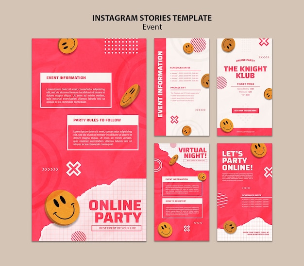 Gratis PSD flat design 2d og 3d mashup instagram-stories design