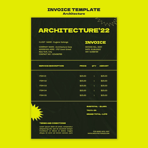 Gratis PSD flat design arkitektmal