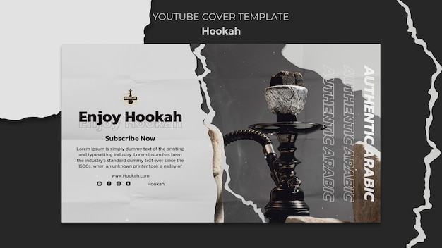 Gratis PSD flat design hookah design template