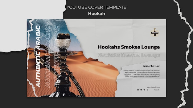 Gratis PSD flat design hookah design template
