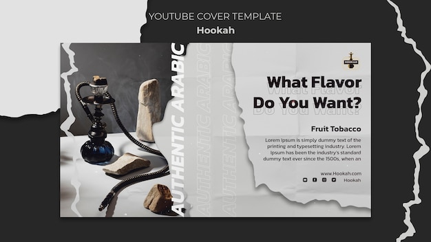 Gratis PSD flat design hookah design template
