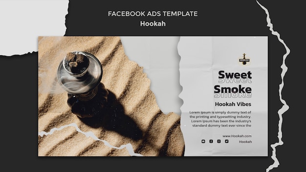 Gratis PSD flat design hookah design template