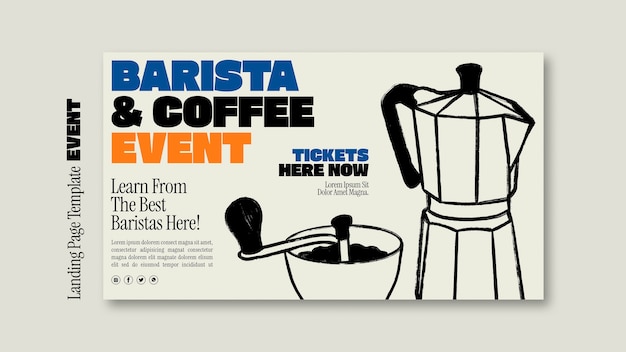 Gratis PSD flat design kaffe even mal