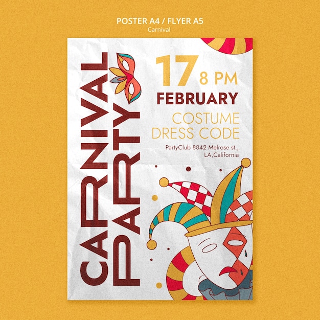 Gratis PSD flat design karnevalmal