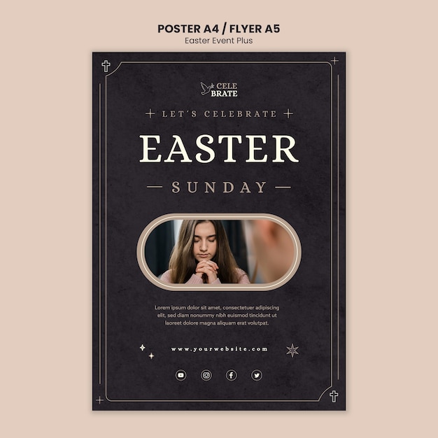 Gratis PSD flat design påskemal