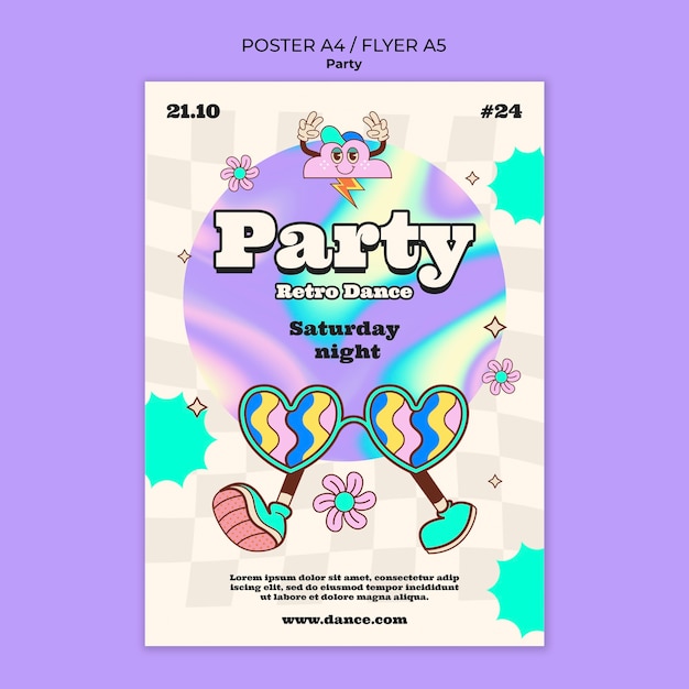 Gratis PSD flat design plakatmal for festarrangement