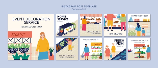 Gratis PSD flat design supermarkedmal