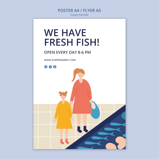 Gratis PSD flat design supermarkedmal