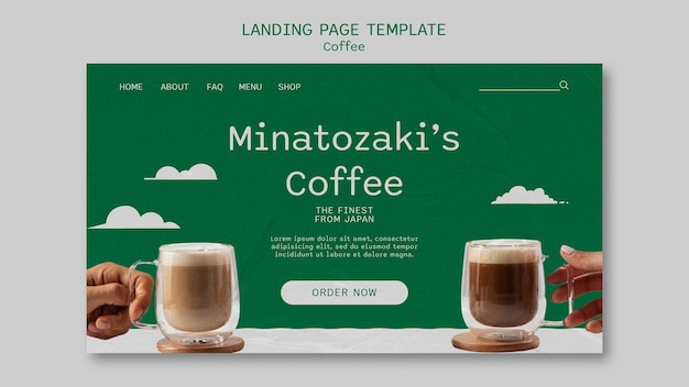 Gratis PSD flatt design kaffe template