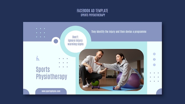 Gratis PSD flatt design sport fysioterapi mal