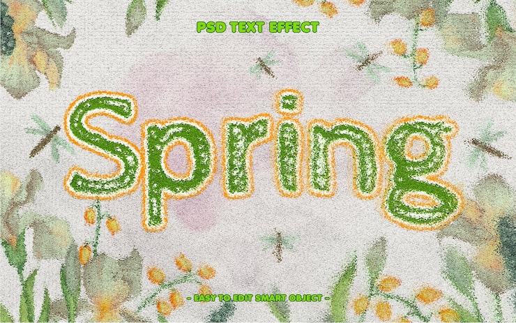 Gratis PSD floral editable tekst effekt