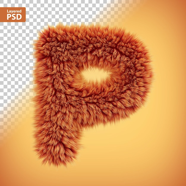 Gratis PSD fluffig 3d-bokstav