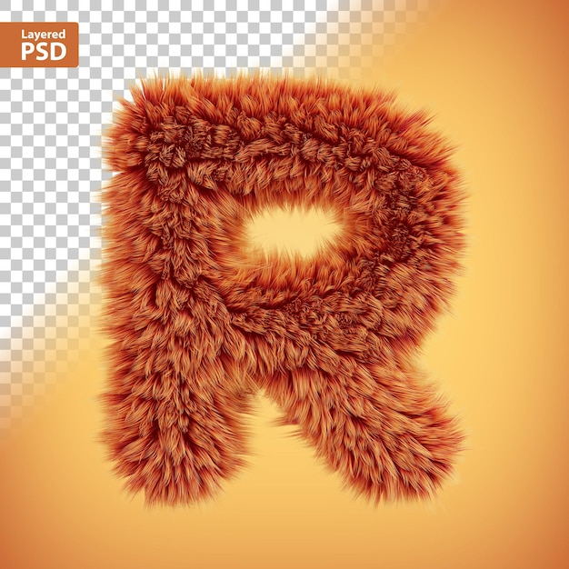 Gratis PSD fluffig 3d-bokstav