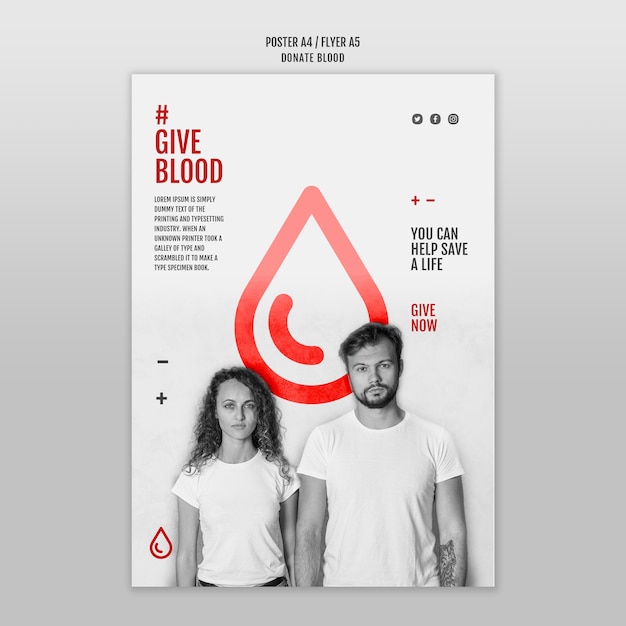 Gratis PSD flyer-mal for bloddonasjon