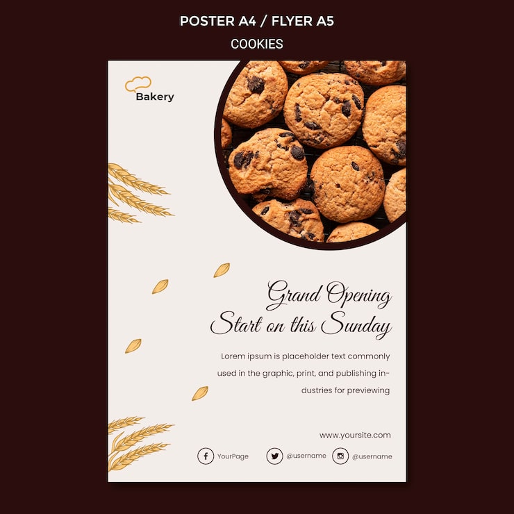 Gratis PSD flyer-mal for kakebutikk