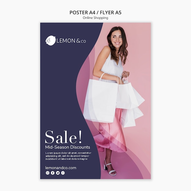 Gratis PSD flyer til online modesalg