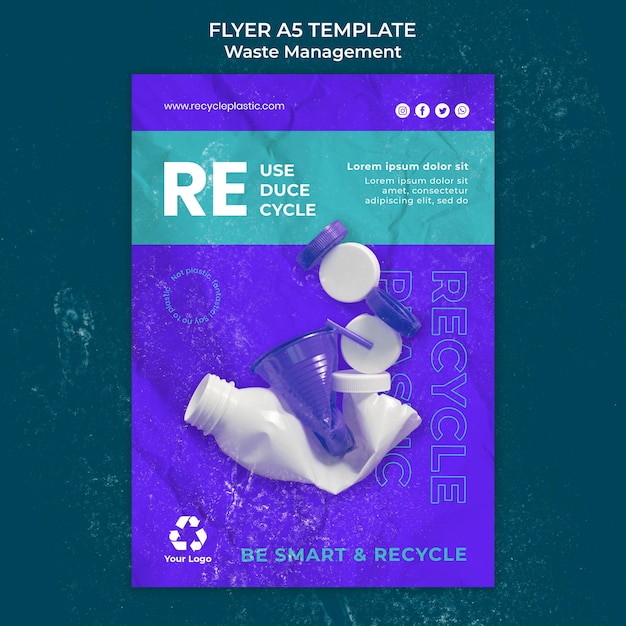 Gratis PSD flyerdesignmal for avfallshåndtering