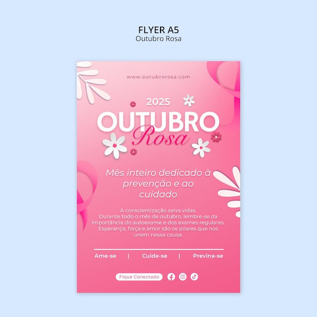 Gratis PSD flygbladsmall för rosa oktober