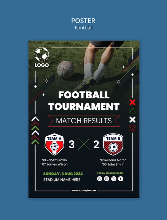 Gratis PSD fodbold skabelondesign