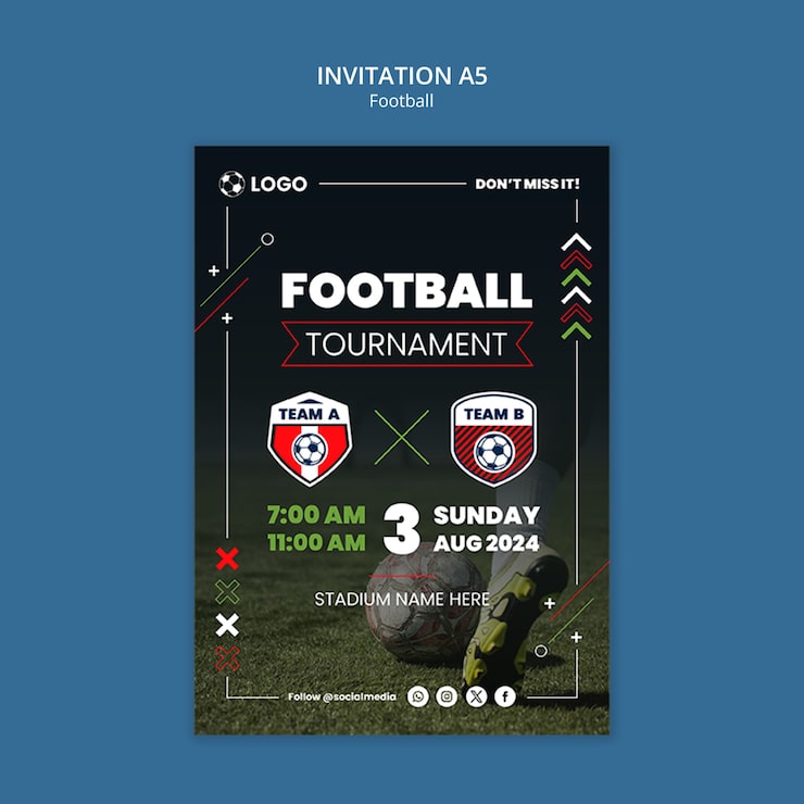 Gratis PSD fodbold skabelondesign