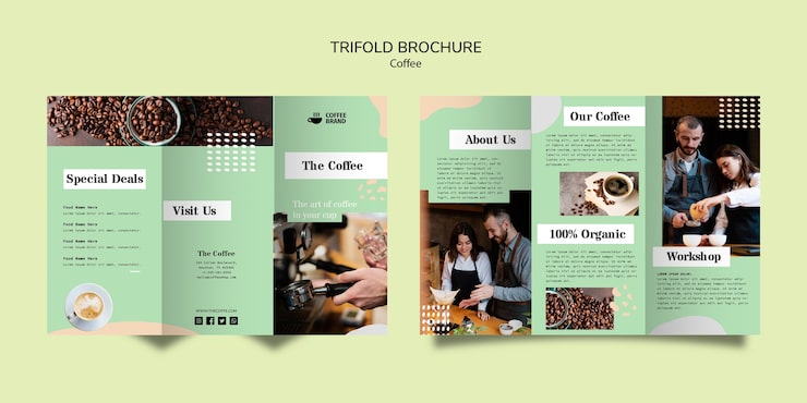 Gratis PSD foldeskabelon til kaffe