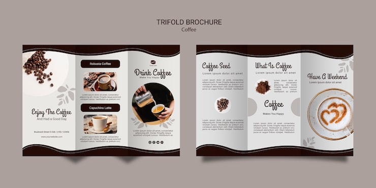 Gratis PSD foldeskabelon til kaffe