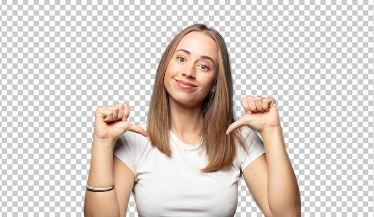 Gratis PSD føler mig stolt, arrogant og selvsikker, ser tilfreds og succesfuld ud og peger på mig selv