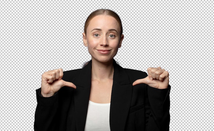 Gratis PSD føler mig stolt, arrogant og selvsikker, ser tilfreds og succesfuld ud og peger på mig selv
