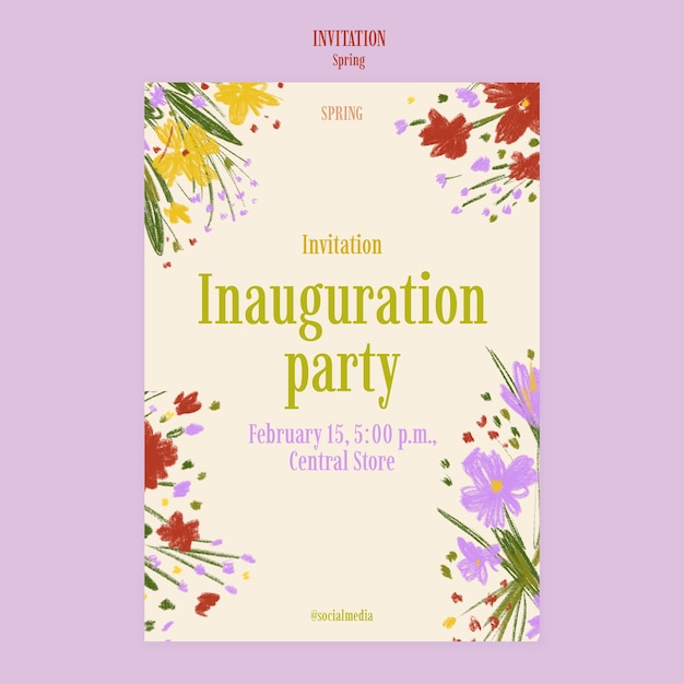 Gratis PSD forår fejring invitation skabelon