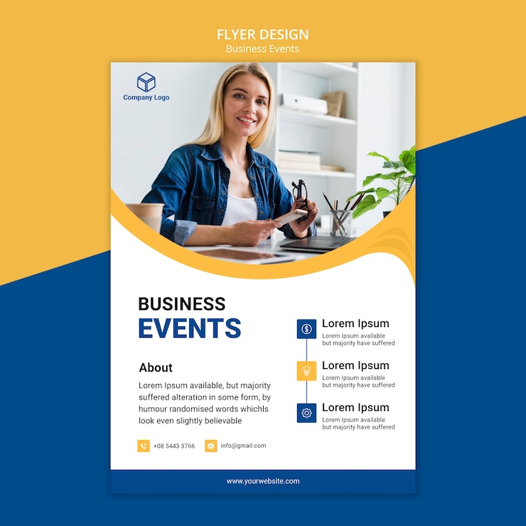 Gratis PSD forretningsflyer koncept til design