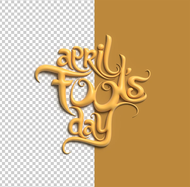 Gratis PSD första april 3d-text designelement transparent psd-fil