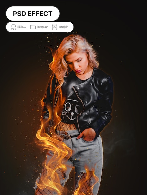 Gratis PSD fotoeffekt – eld