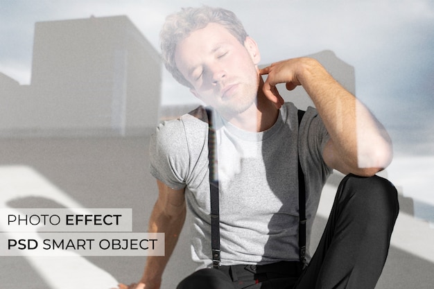 Gratis PSD fotoeffekt med glassrefleksjon